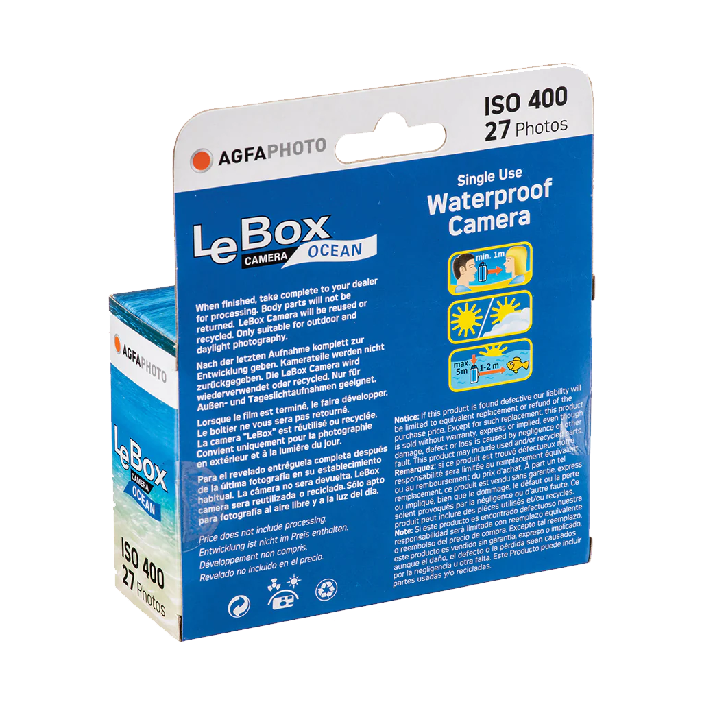 AgfaPhoto LeBox Single-Use Ocean Waterproof Camera (35mm Roll Film, 27 Exposures) - Image 4