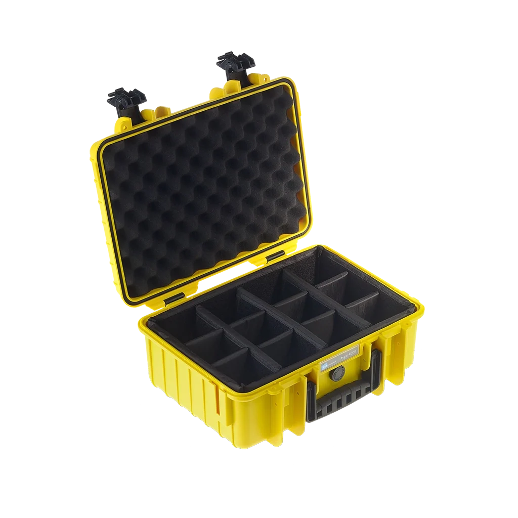 B&W International Type 4000 Outdoor Hard Case with Padded Dividers (Yellow) - Image 2