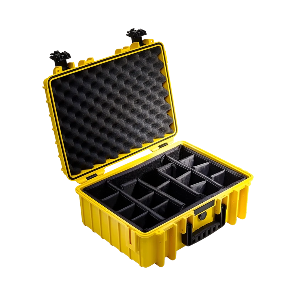 B&W International Type 5000 Outdoor Hard Case with Padded Dividers (Yellow) - Image 2