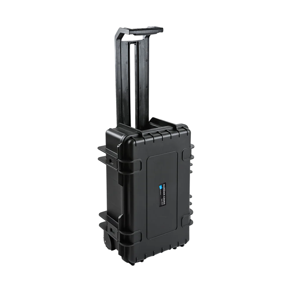 B&W Type 6600 Black Case With Foam Inserts on Wheels