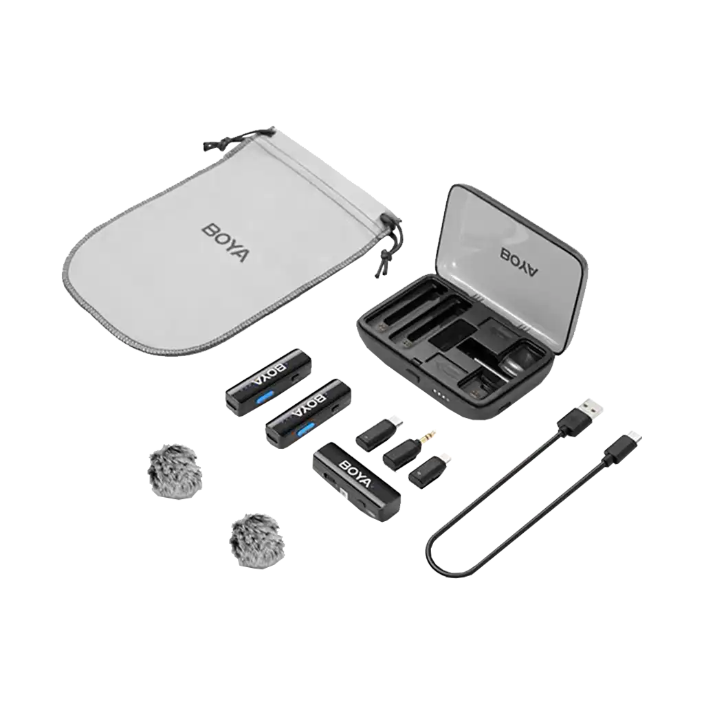 Boya BOYALINK 2 3-in-1 2-Person Wireless Microphone System with Interchangeable Connectors (2.4 GHz) - Image 3