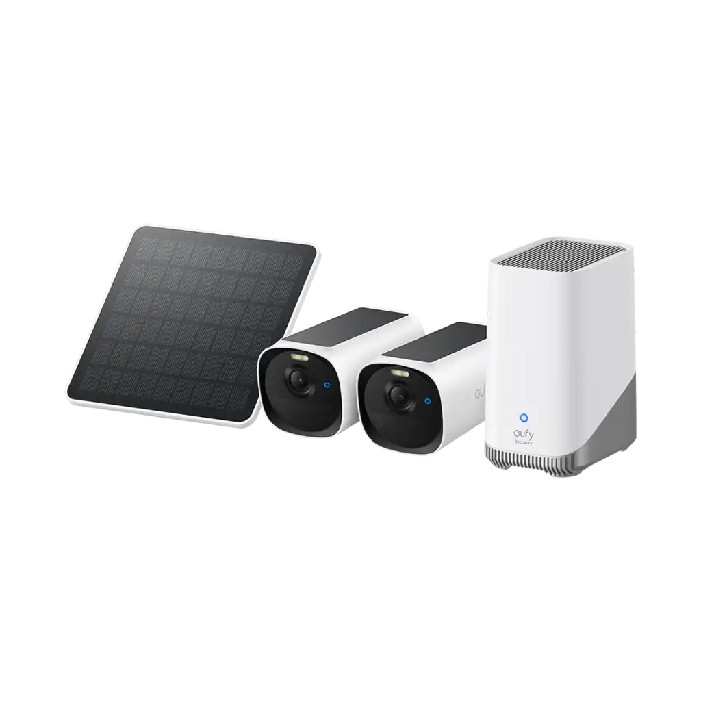 Eufy Security E40 2K Solar-Powered Battery 2 Camera Kit with Homebase 3 and Solar Panel