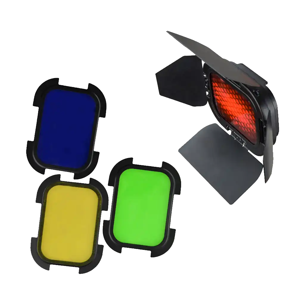 Godox Barndoor Kit with 4 Color Gels for AD200 Speedlight Head