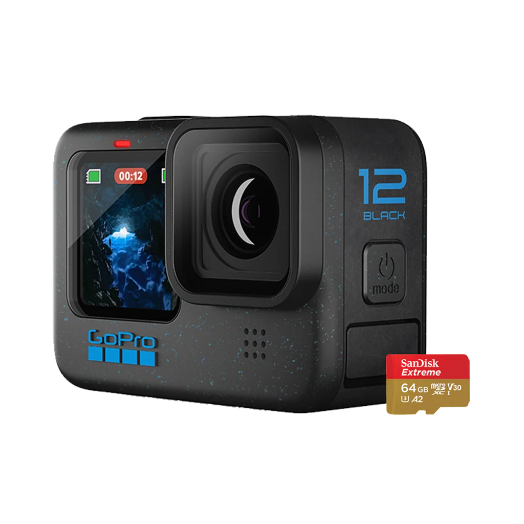 GoPro HERO12 Black with SanDisk 64GB Extreme UHS-I microSDXC Memory Card