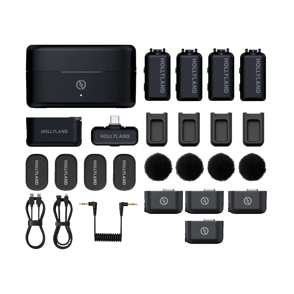 Hollyland LARK MAX 2 Combo 4-Person Wireless Microphone System for Cameras and Mobile Devices (Space Gray, 2.4 GHz) - Image 2