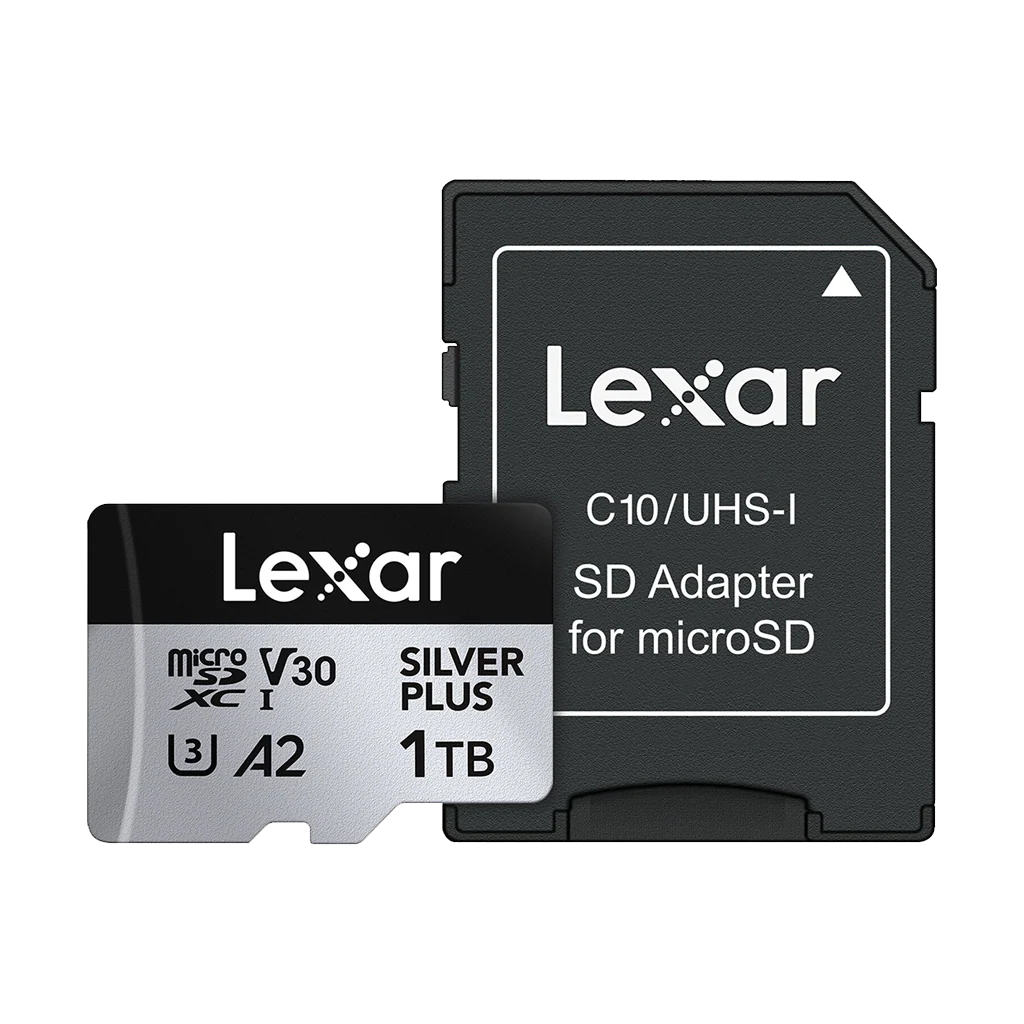 Lexar 1TB Professional UHS-I microSDXC Memory Card with SD Adapter (SILVER PLUS Series)