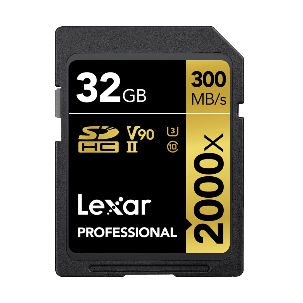Lexar 32GB Professional 2000x 300MB/s SDHC UHS-II Memory Card