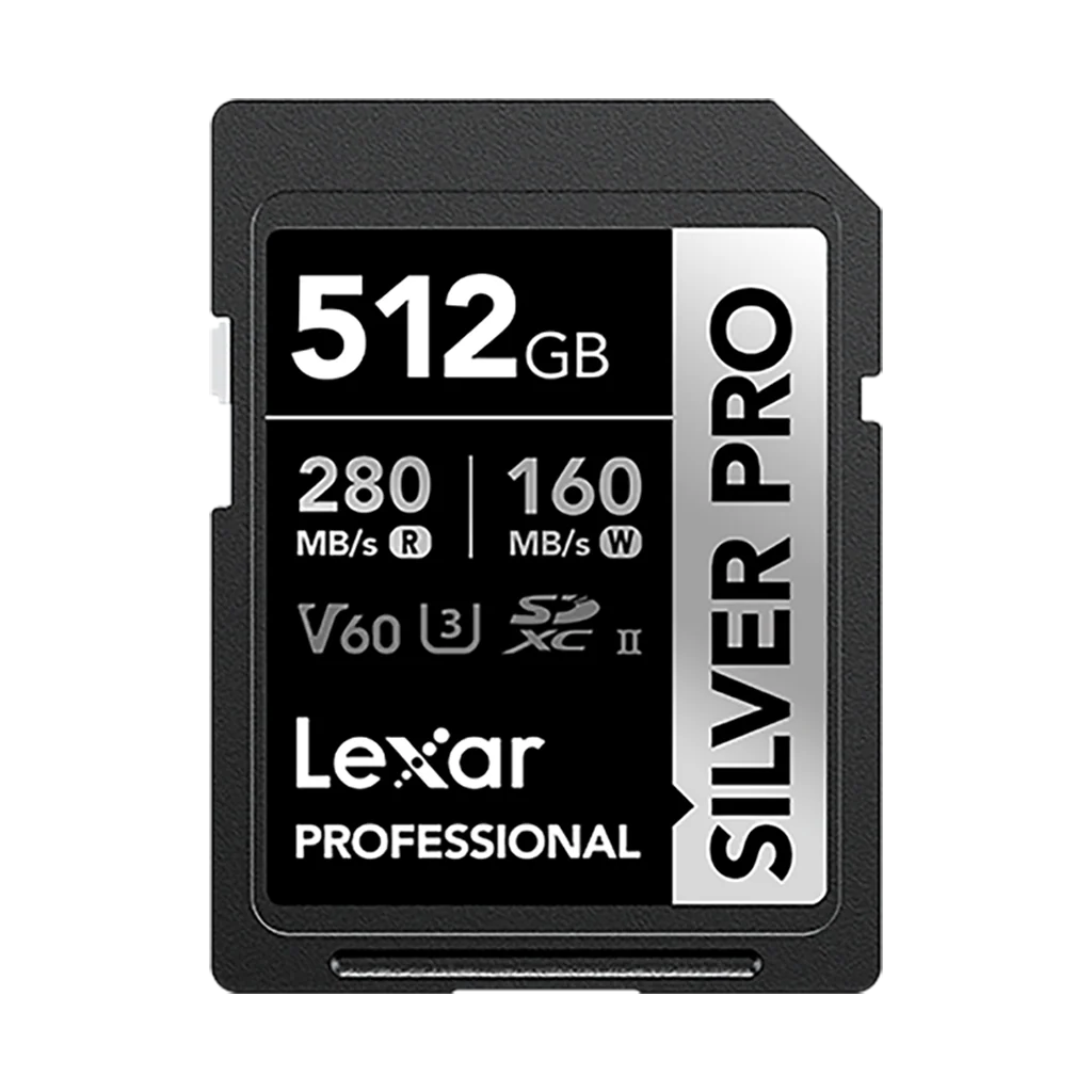 Lexar 512GB Professional UHS-II SDXC Memory Card (280MB/s, SILVER PRO Series)