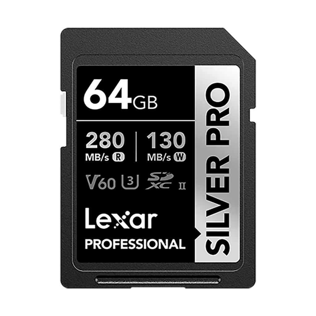 Lexar 64GB Professional UHS-II SDXC Memory Card (280MB/s, SILVER PRO Series)