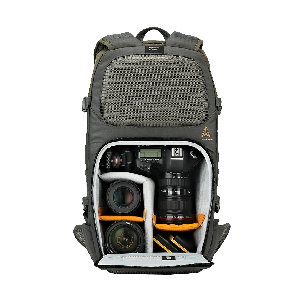 Lowepro Flipside Trek BP 350 AW Backpack (Gray/Dark Green) - Image 3