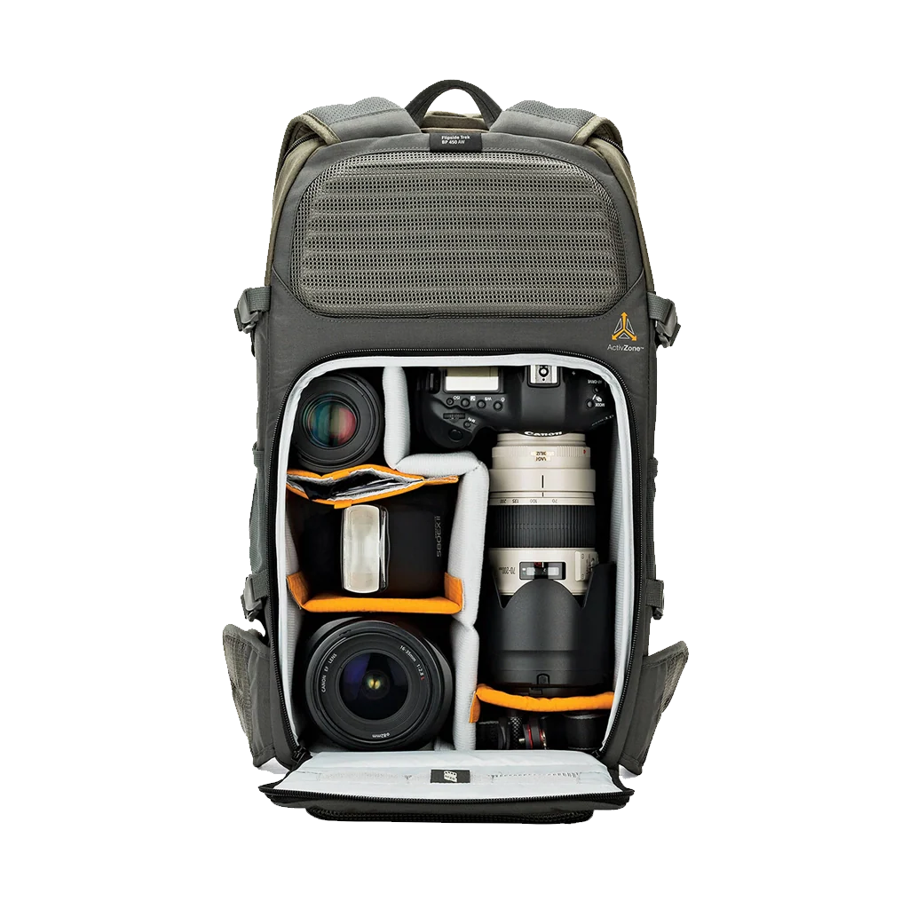 Lowepro Flipside Trek BP 450 AW Backpack (Gray/Dark Green) - Image 3