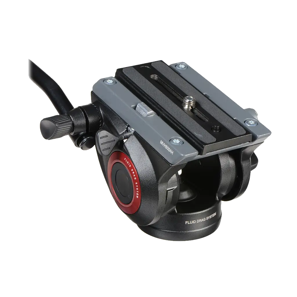 Manfrotto 500 Fluid Video Head with 190X Video Aluminium Tripod & Leveling Column Kit - Image 4