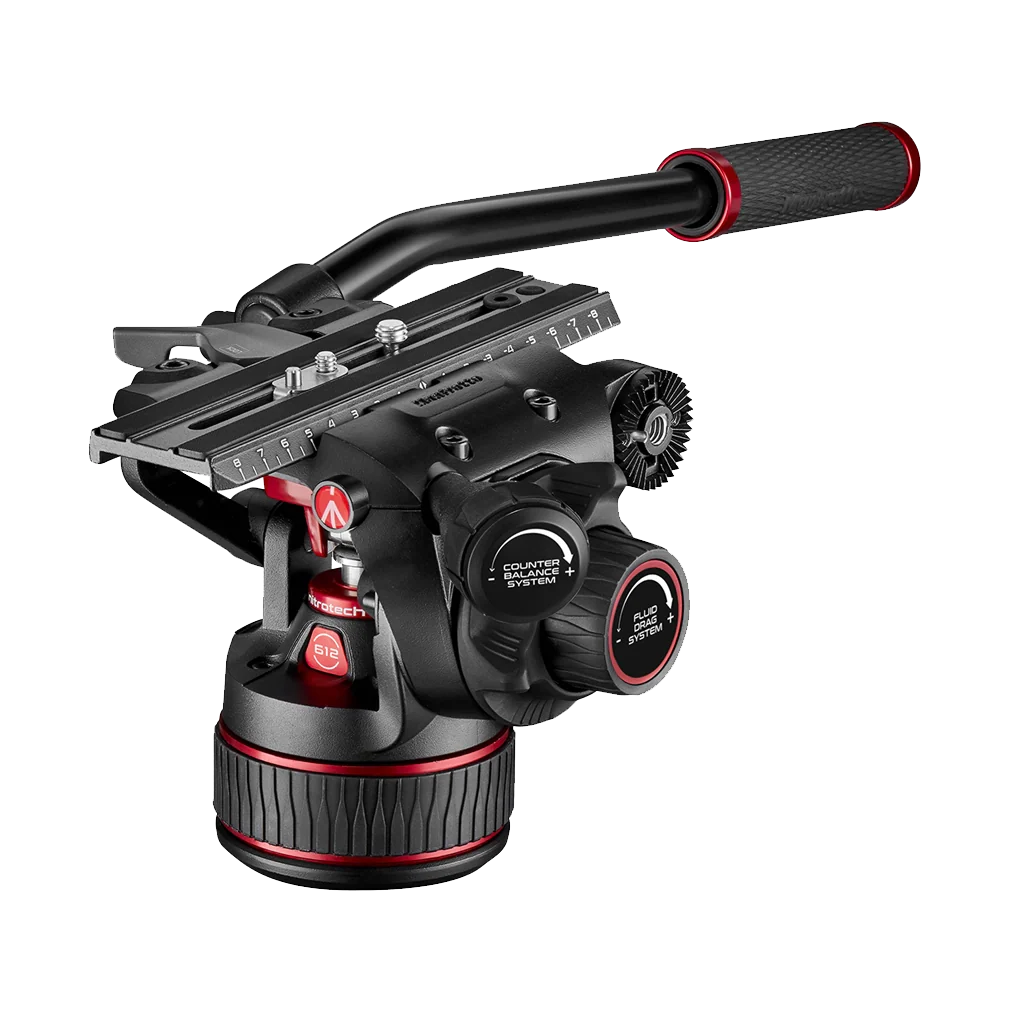 Manfrotto 612 Nitrotech Fluid Video Head and Aluminium Twin Leg Tripod with Middle Spreader - Image 3