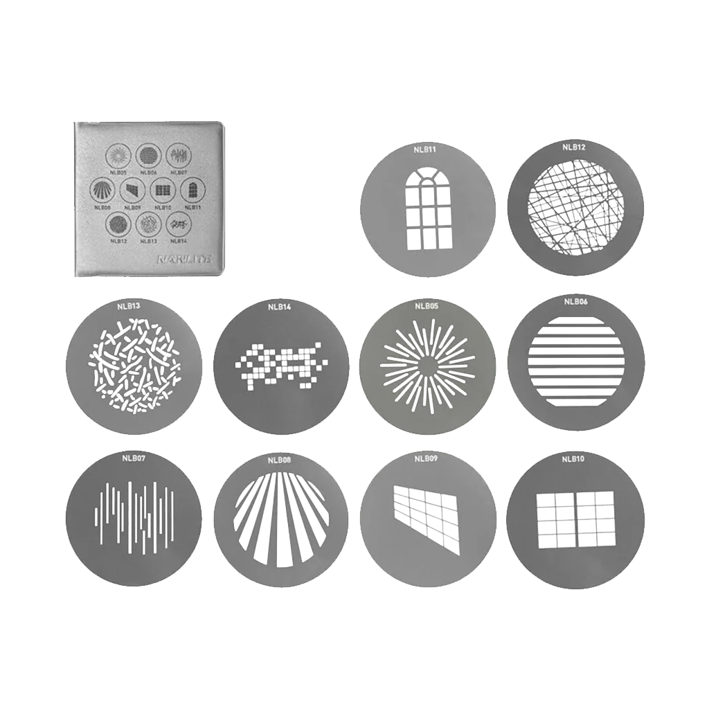 Nanlite BM Bowens Projection Attachment Gobo Set 1 (10-Pack)