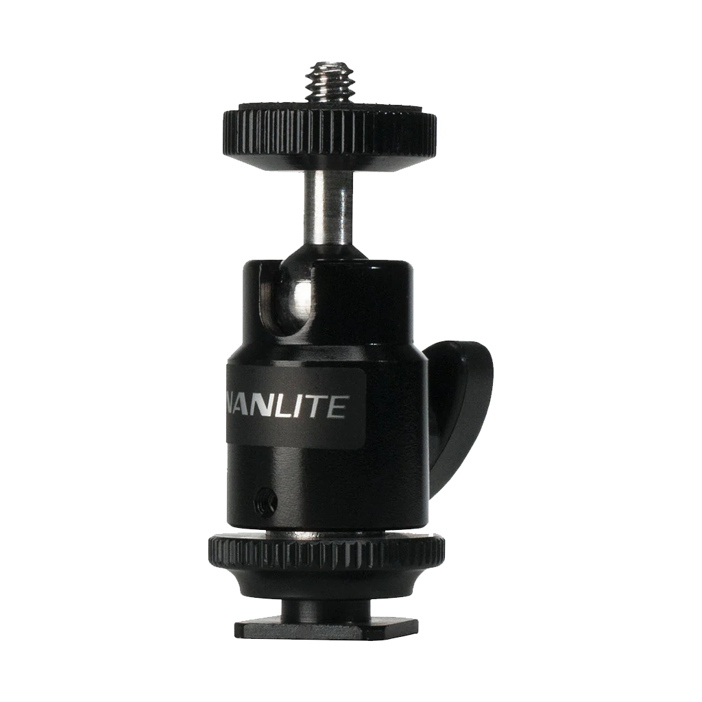 Nanlite Mini Ball Head with Hot Shoe Adapter and 1/4''-20 Mount