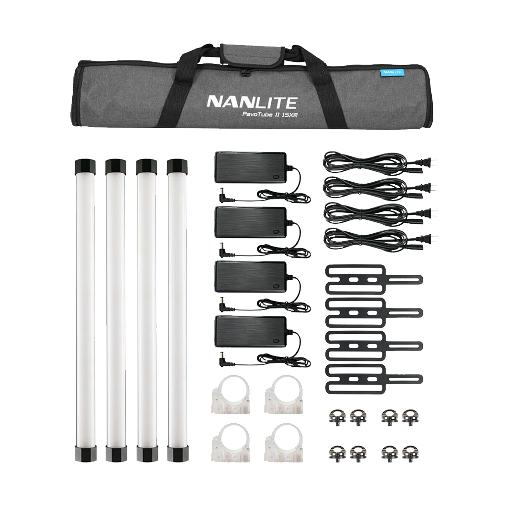 Nanlite PavoTube II 15XR RGB LED Pixel Tube Light (60cm, 4-Light Kit)