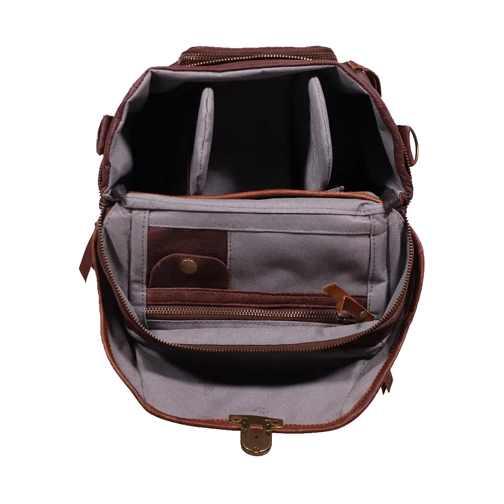 Orms Leather Camera Shoulder Bag (Chocolate, Small) - Image 3