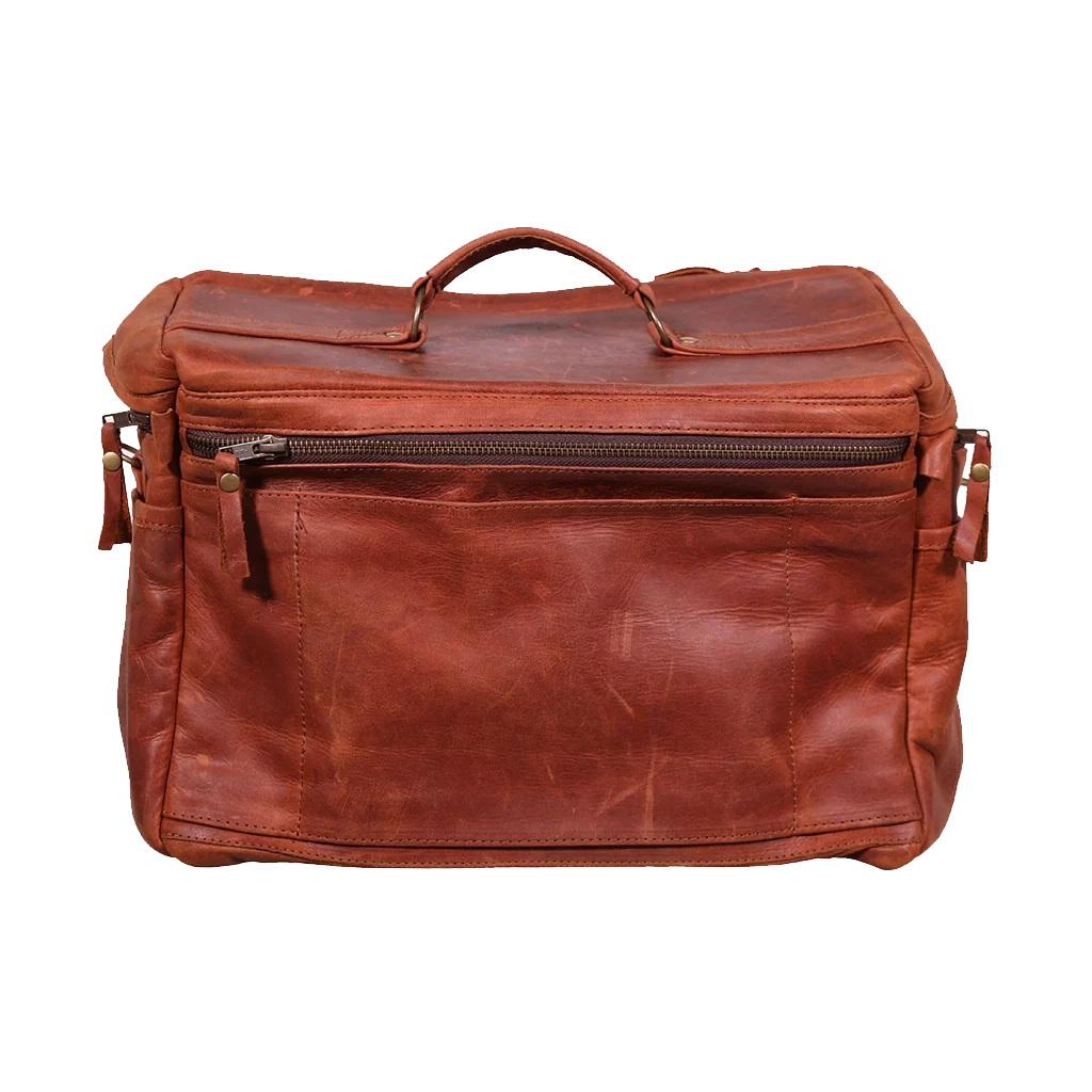 ORMS Leather Camera Shoulder Bag (Saddle Brown, Large) - Image 2
