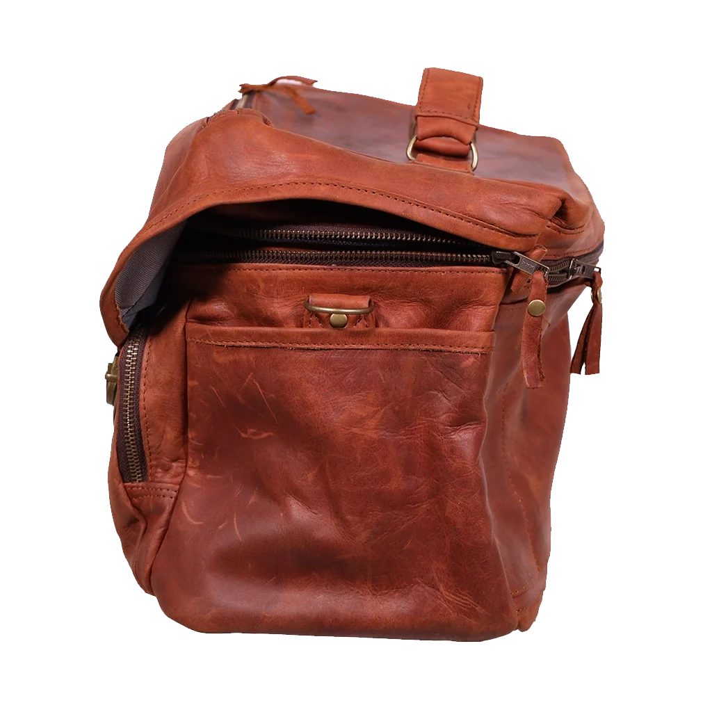 ORMS Leather Camera Shoulder Bag (Saddle Brown, Large) - Image 4