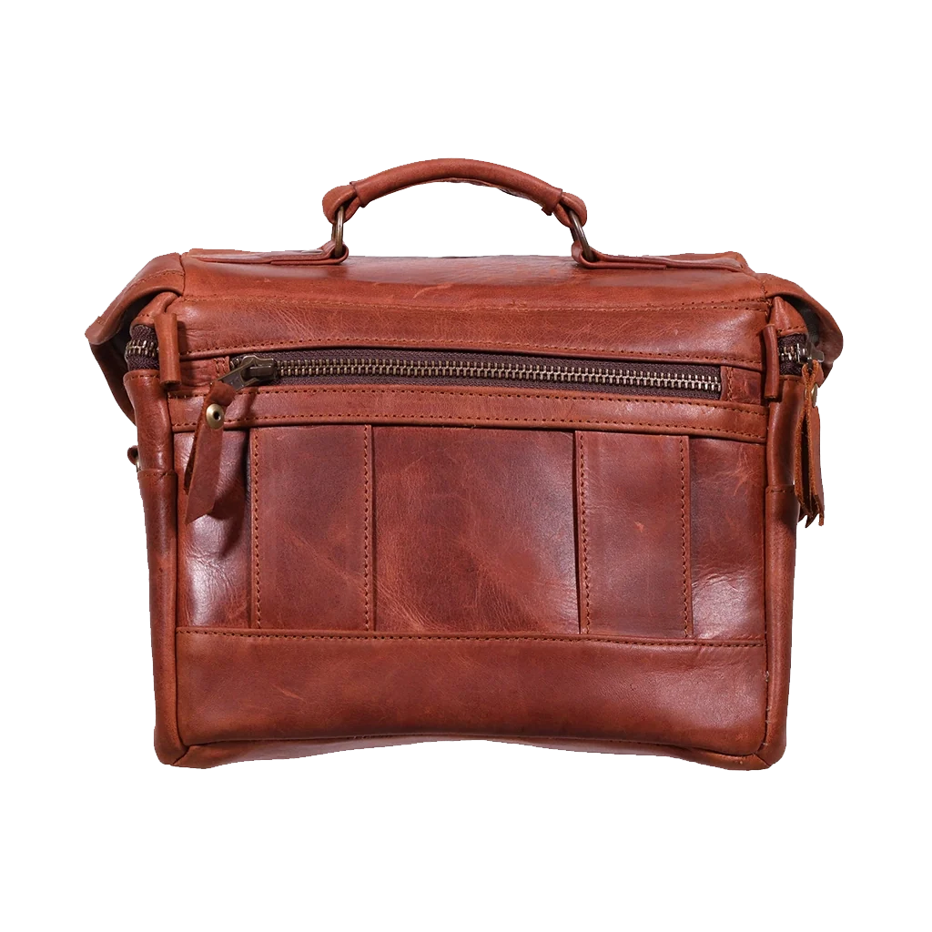Orms Leather Camera Shoulder Bag (Saddle Brown, Small) - Image 2