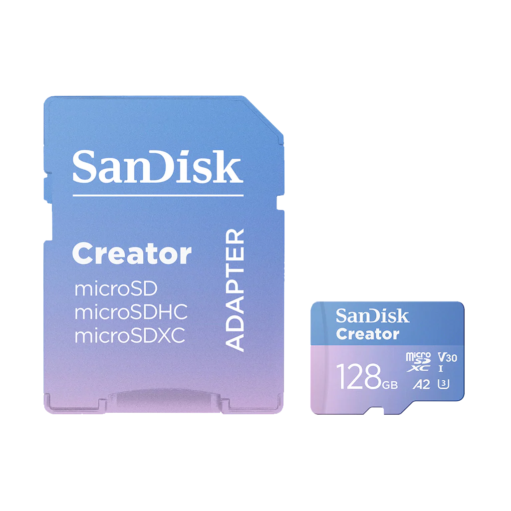 SanDisk 128GB Creator Series UHS-I microSDXC Memory Card with SD Adapter