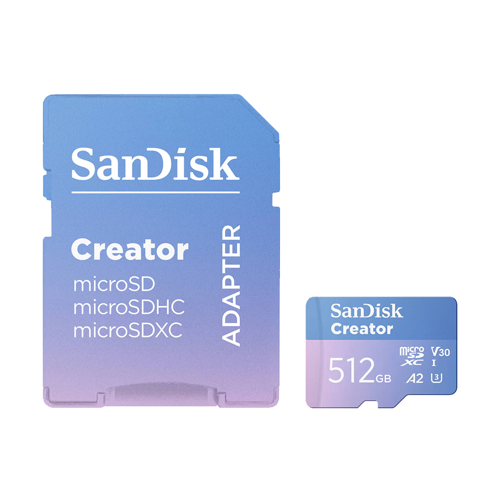 SanDisk 512GB Creator Series UHS-I microSDXC Memory Card with SD Adapter