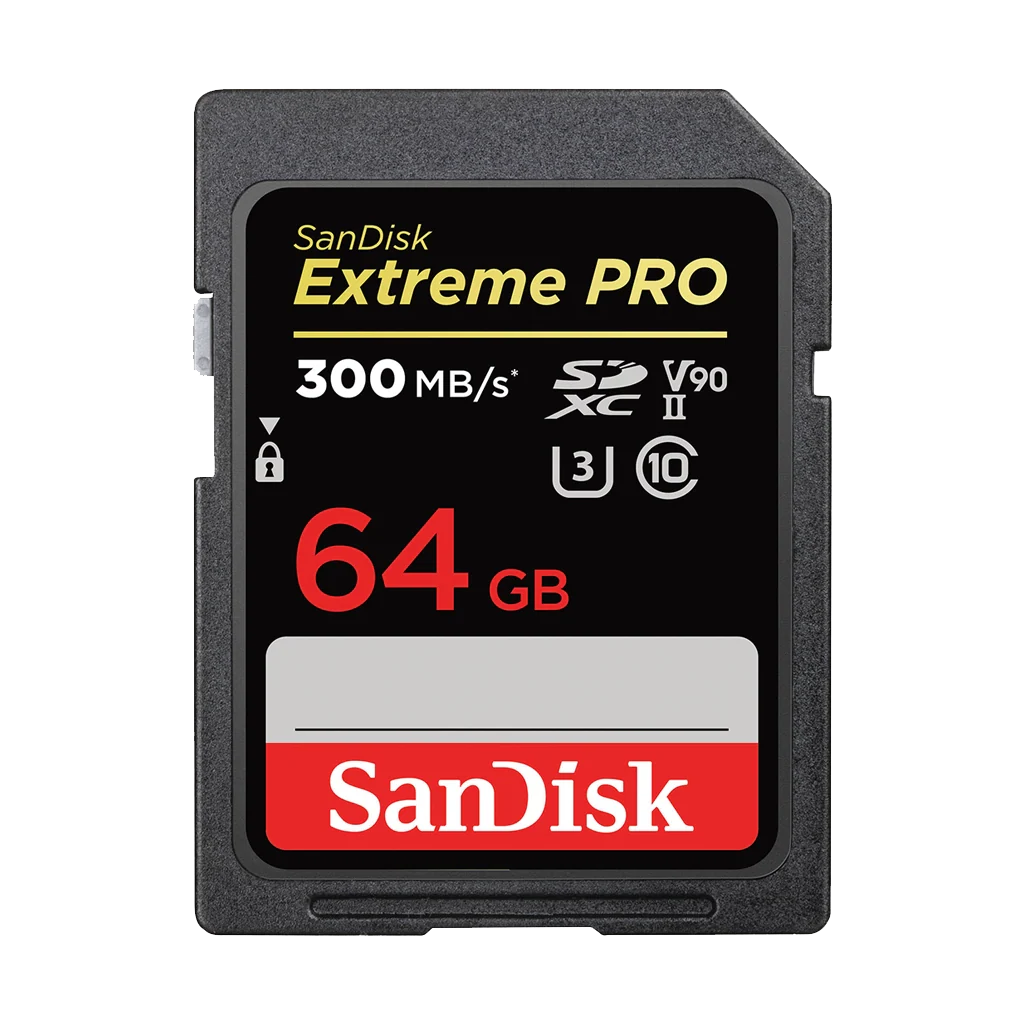 SanDisk 64GB Extreme PRO 300MB/s UHS-II V90 SDHC Memory Card