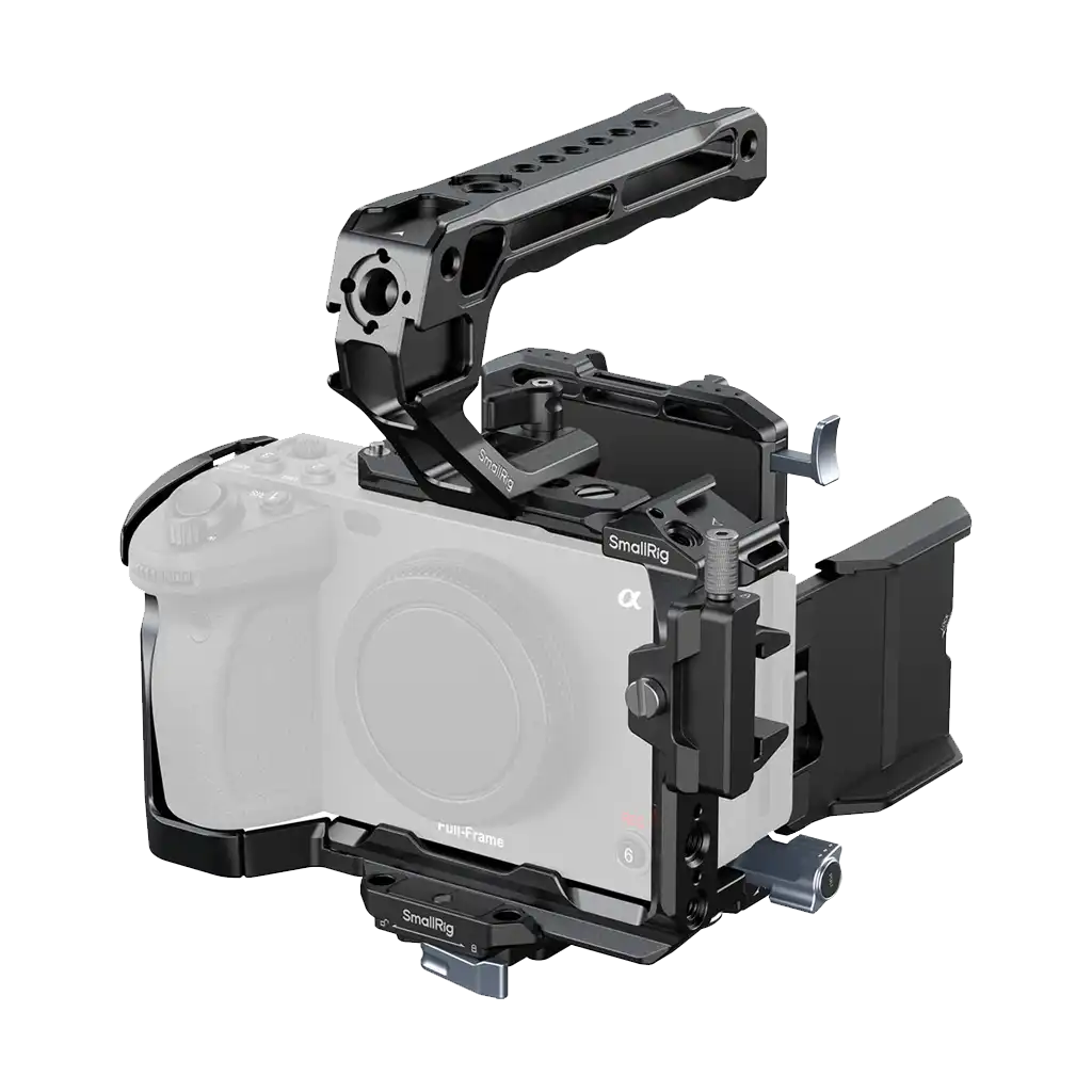 SmallRig 4183B Camera Cage Kit with V-Lock Battery Plate and Top Handle for Sony FX30/FX3