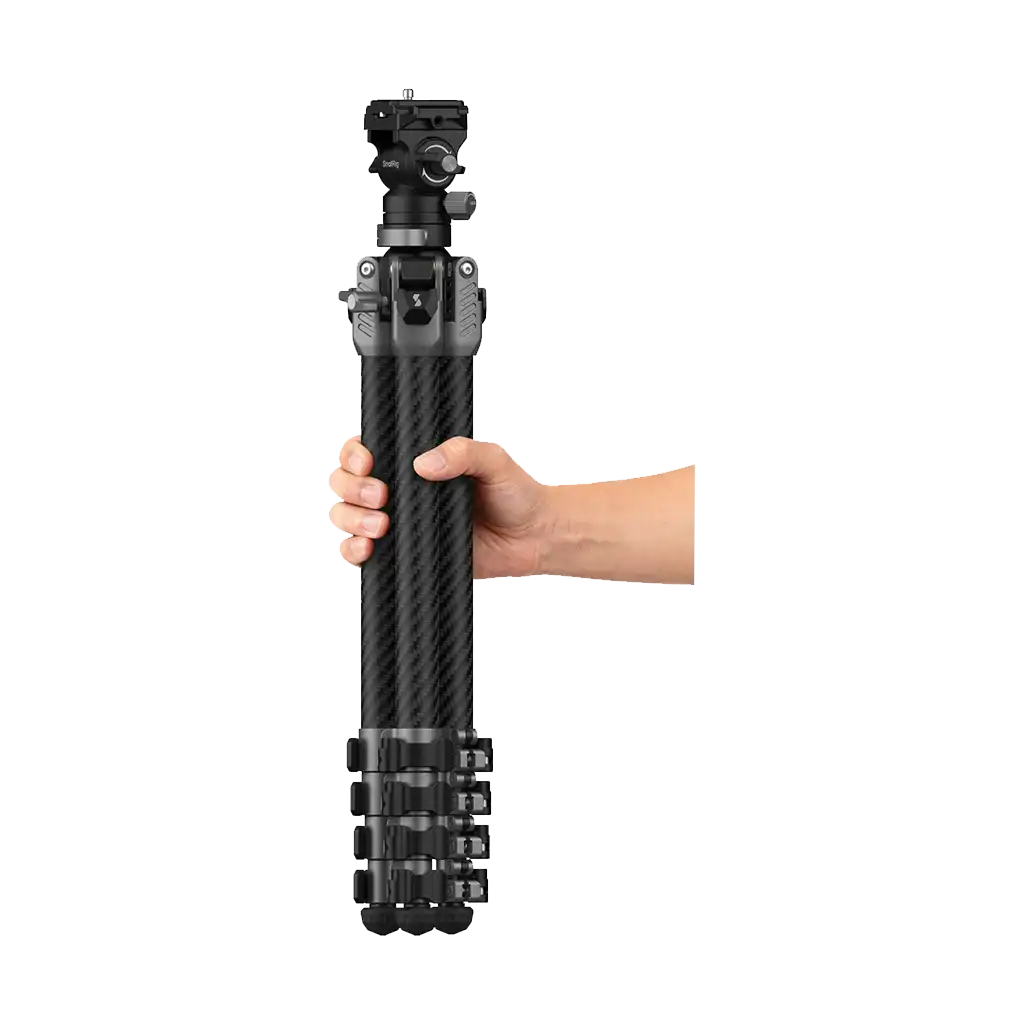 SmallRig AP225Pro Portable Carbon Fiber Video Tripod with Fluid Head - Image 4