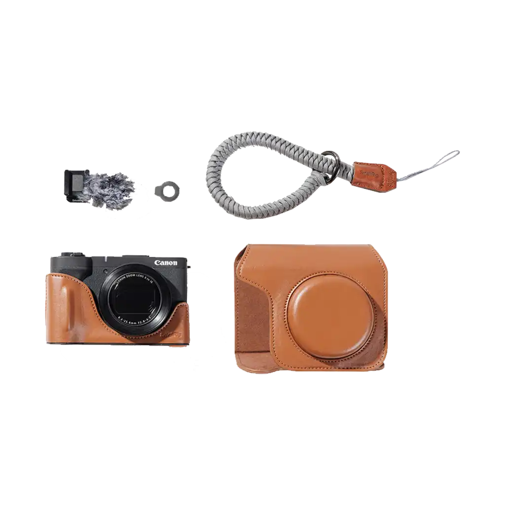 SmallRig Leather Case Kit for Canon PowerShot V1 (Brown) - Image 2