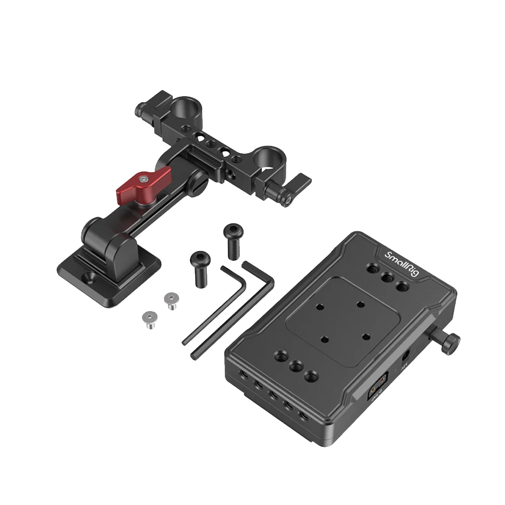 SmallRig V-Mount Battery Adapter Plate with Dual-Rod Clamp and Extension Arm - Image 2