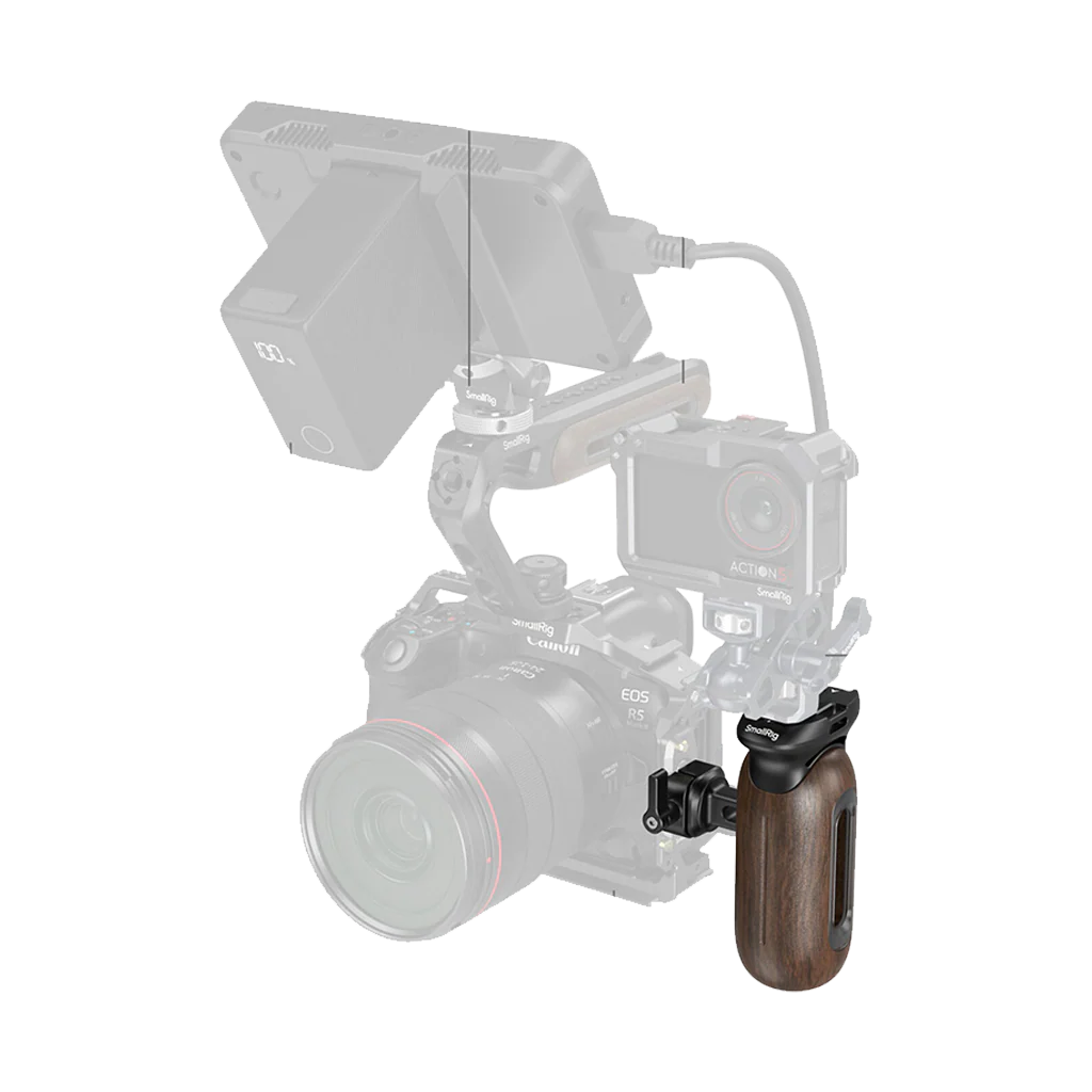 SmallRig Wooden Side Handle with NATO Clamp - Image 4