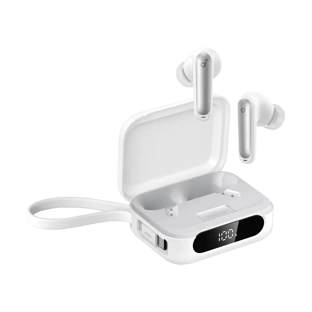 Soundcore P41i True Wireless Noise-Canceling Earbuds with Built-In Power Bank (White)