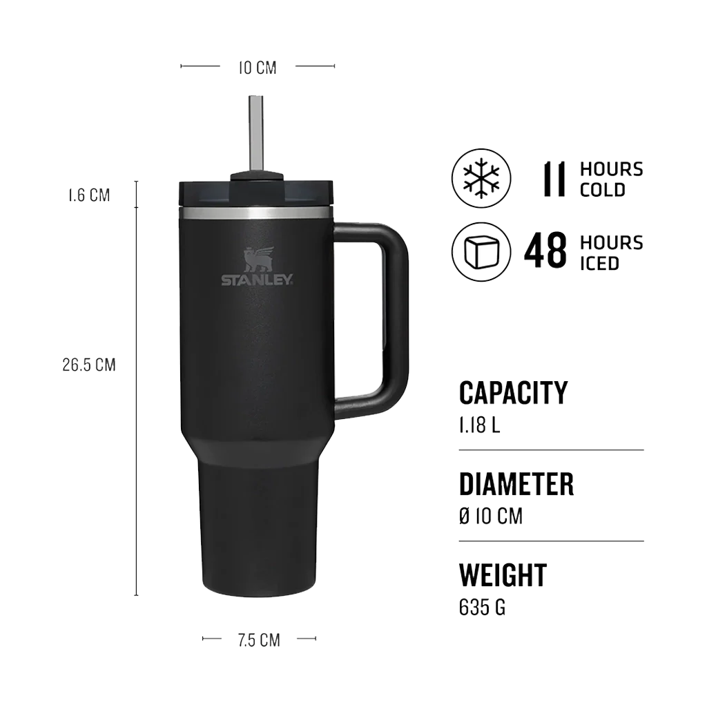 Stanley The Quencher H2.O FlowState Tumbler 1.2L (Black Tonal) - Image 2