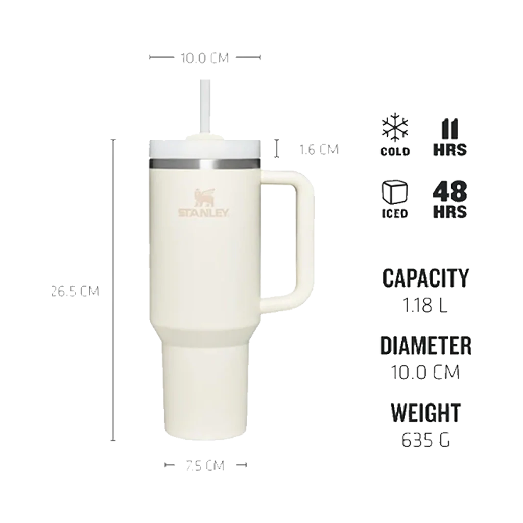 Stanley The Quencher H2.O FlowState Tumbler 1.2L (Cream Tonal) - Image 2