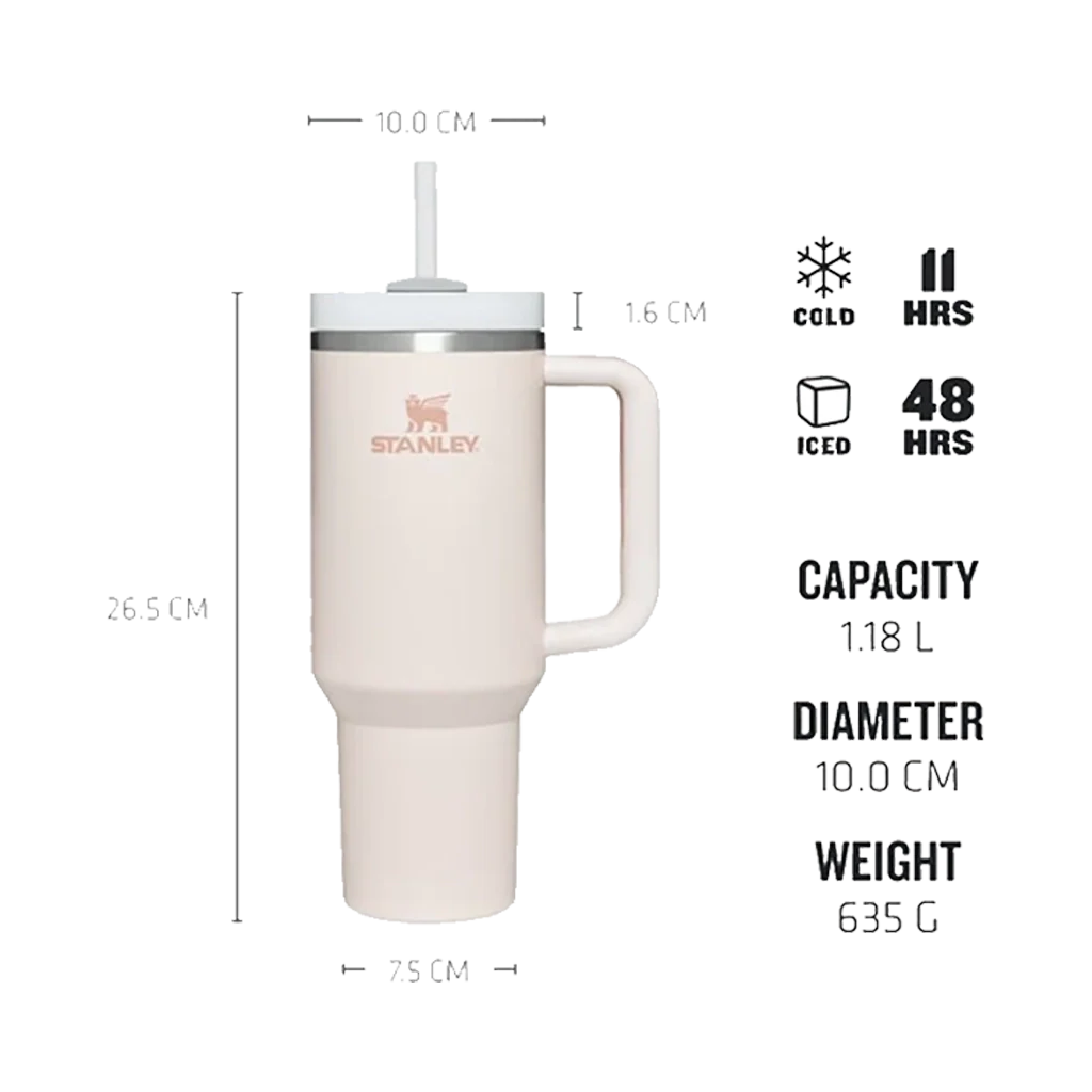 Stanley The Quencher H2.O FlowState Tumbler 1.2L (Rose Quartz) - Image 2