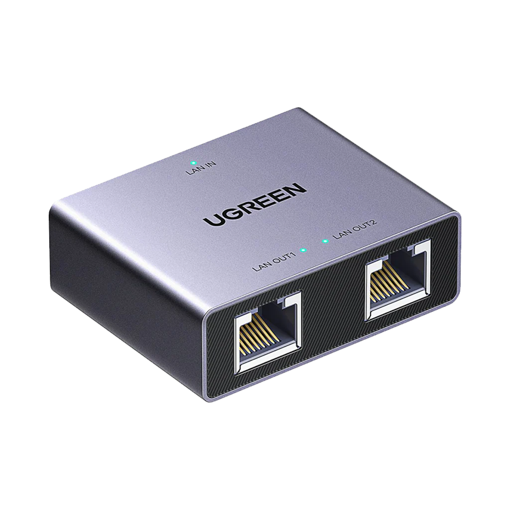 UGREEN 1-to-2 Gigabit Ethernet Splitter, 1000Mbps LAN Network Adapter