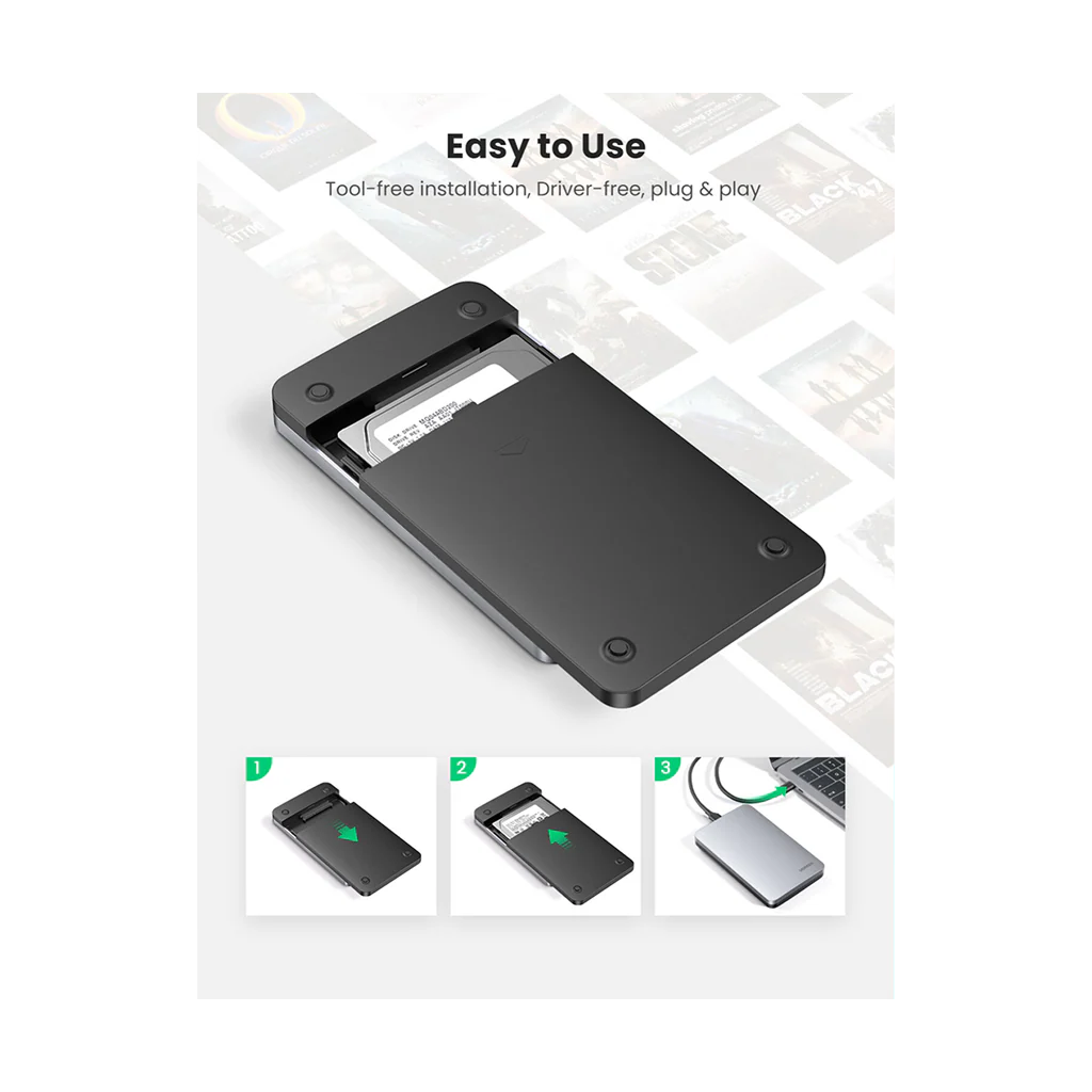 UGREEN CM300 USB-C 2.5" SATA External Drive Enclosure - Image 2