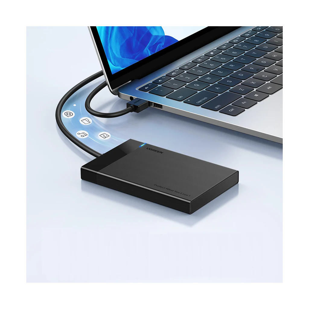 UGREEN USB 3.0 to 2.5” SATA Hard Drive Enclosure (Non-Detachable Cable) - Image 3