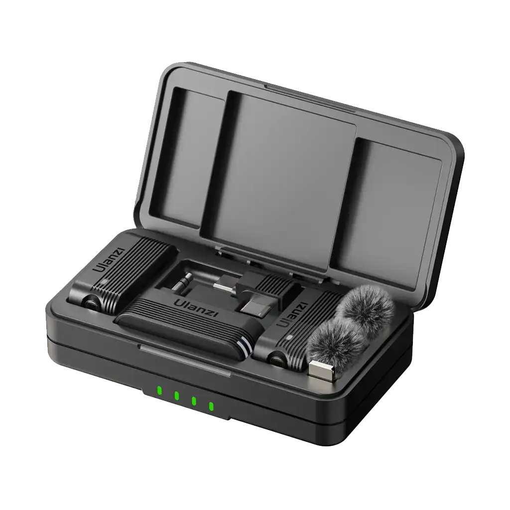 Ulanzi A100 2-Person Wireless Microphone System for Cameras and Mobile Devices (2.4 GHz) - Image 2